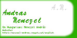 andras menczel business card